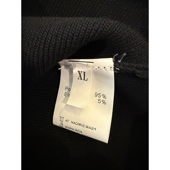 Vintage-Inspired Black Sleeveless Knit Dress With Pearl Buttons & Cream Trim Mid - Picture 9 of 10